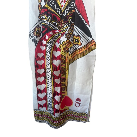 Queen of Hearts Playing Card Novelty Dress Sz S Casino Vegas Maximalist Baroque - Picture 6 of 9